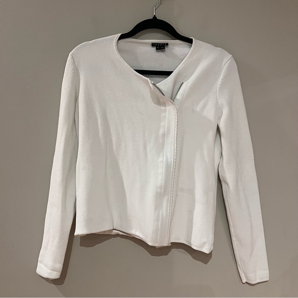 Theory White Knit Jacket